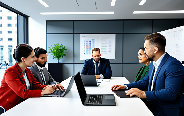 **
A professional team working collaboratively in a modern public administration office, fully clothed in appropriate attire. Diverse individuals are brainstorming around a table, with laptops and documents visible. The atmosphere is positive and productive. Safe for work, appropriate content, professional environment, perfect anatomy, natural proportions, family-friendly.
**