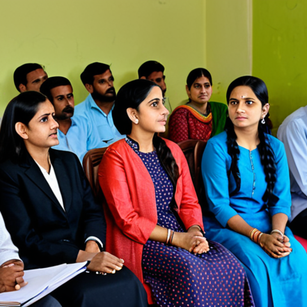 **
"A well-dressed, professional woman in a modest salwar kameez attends a housing society general meeting, fully clothed, appropriate attire, safe for work. Other members are listening attentively. The meeting room is simple and functional. Focus on engagement and community. Perfect anatomy, natural pose, high quality, professional photograph, family-friendly."
**