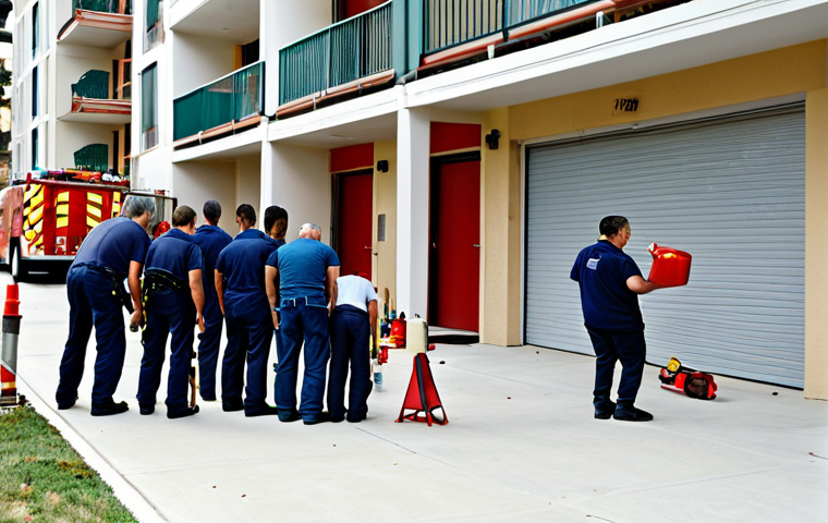 공공관리사 실무 노하우 모음 - **Community Meeting:** "A friendly gathering of diverse, fully clothed residents in a community hall...