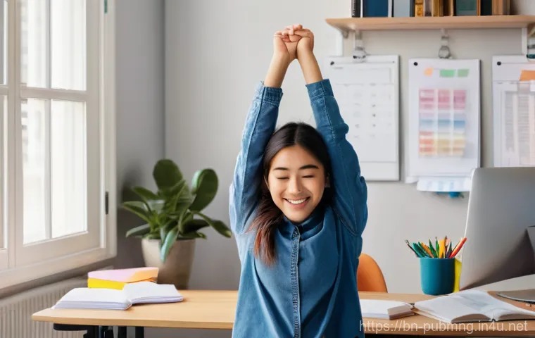공공관리사 시험 준비 중 겪는 어려움과 해결책 - A focused young adult, dressed in comfortable, modest casual wear (e.g., a simple t-shirt and trouse...