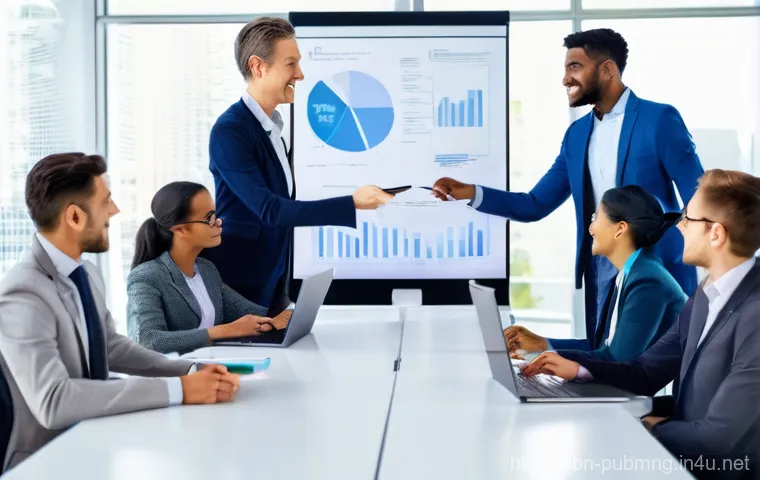 공공관리사 자격증을 활용한 경력 전환 성공 사례 - **Prompt:** A confident woman in her late 40s, dressed in a sharp business suit, stands in a brightl...