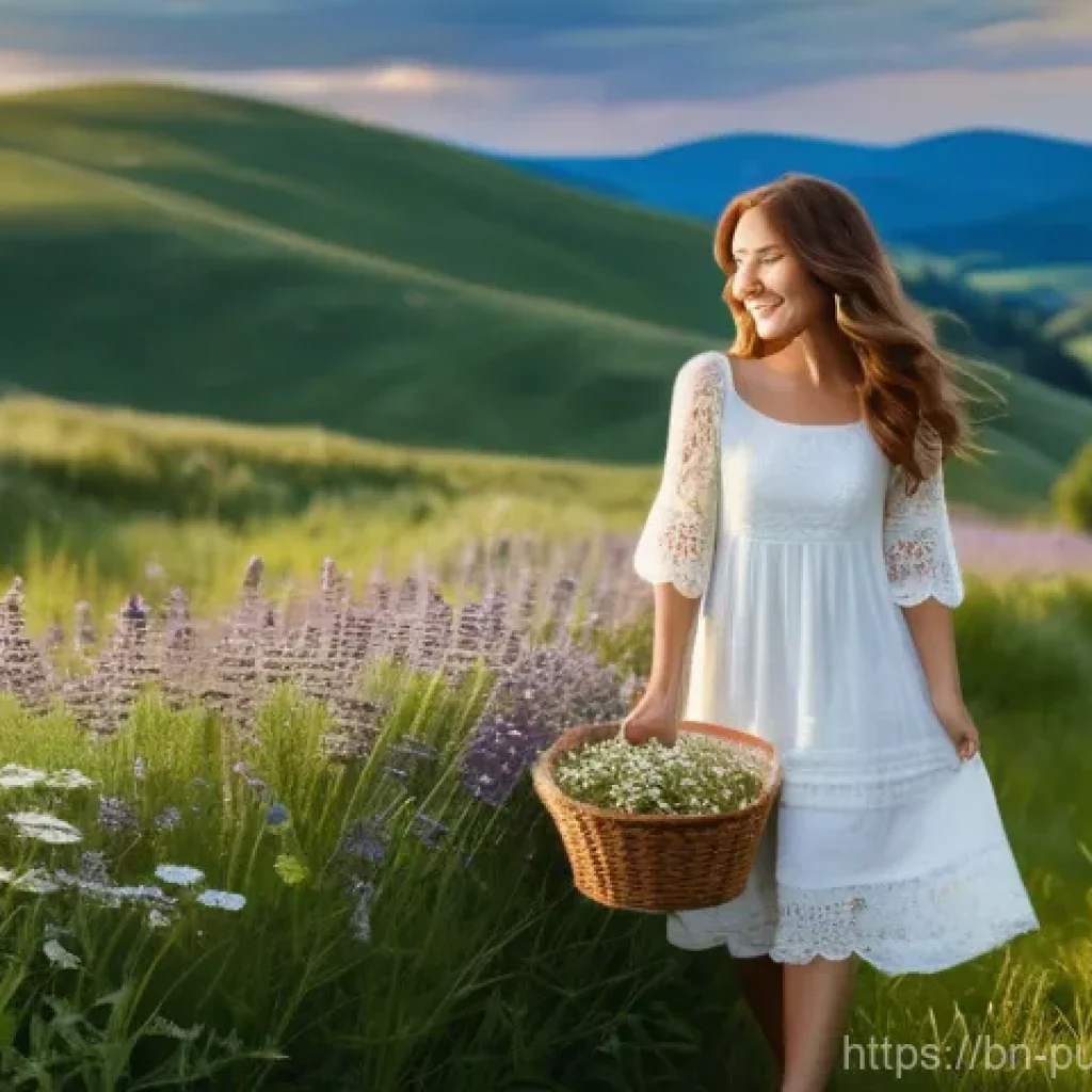 공공관리사 실무 프로젝트 사례 - A joyful young woman, approximately 20 years old, with long, wavy brown hair, is standing in a sunli...