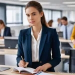 공공관리사 취업 후 첫 달 준비사항 - **Prompt 1: A New Beginning in a Modern Office**
A young professional, a public health manager, ...