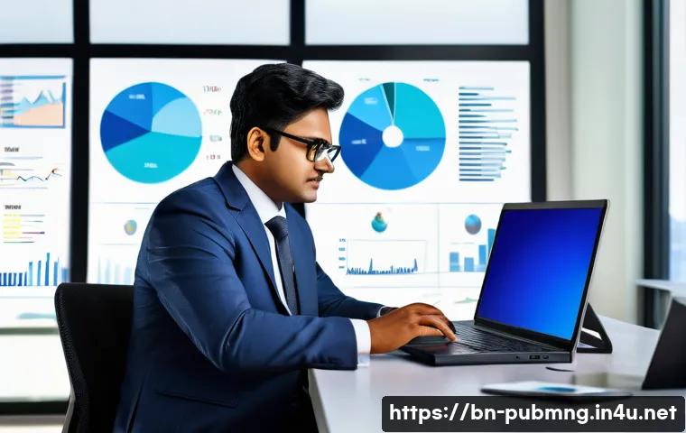 공공관리사로서의 경력 개발 방향 - A professional public manager of Bengali ethnicity sitting at a modern government office desk, weari...