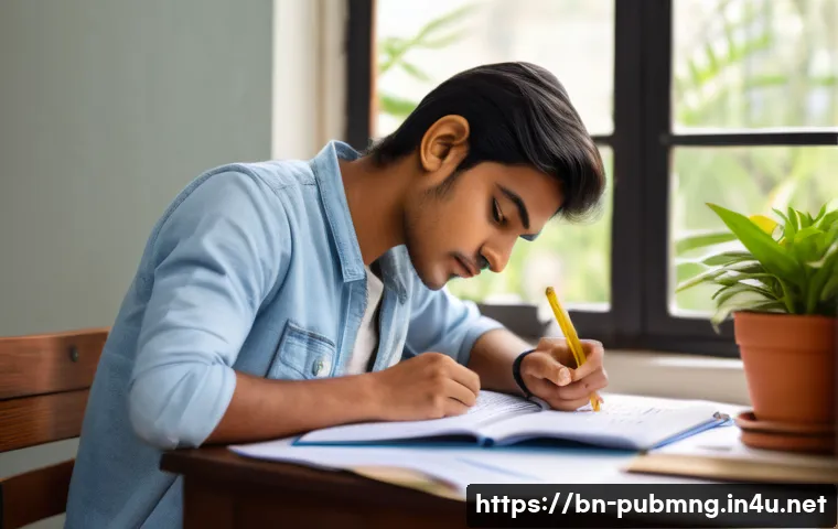 공공관리사 시험 준비 시간 분배 - A focused Bengali student studying at a neatly organized desk in a bright, quiet room with sunlight ...