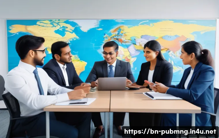 공공관리사 자격증으로 시작하는 글로벌 커리어 - A diverse group of professional adults in a modern office setting engaged in a collaborative meeting...