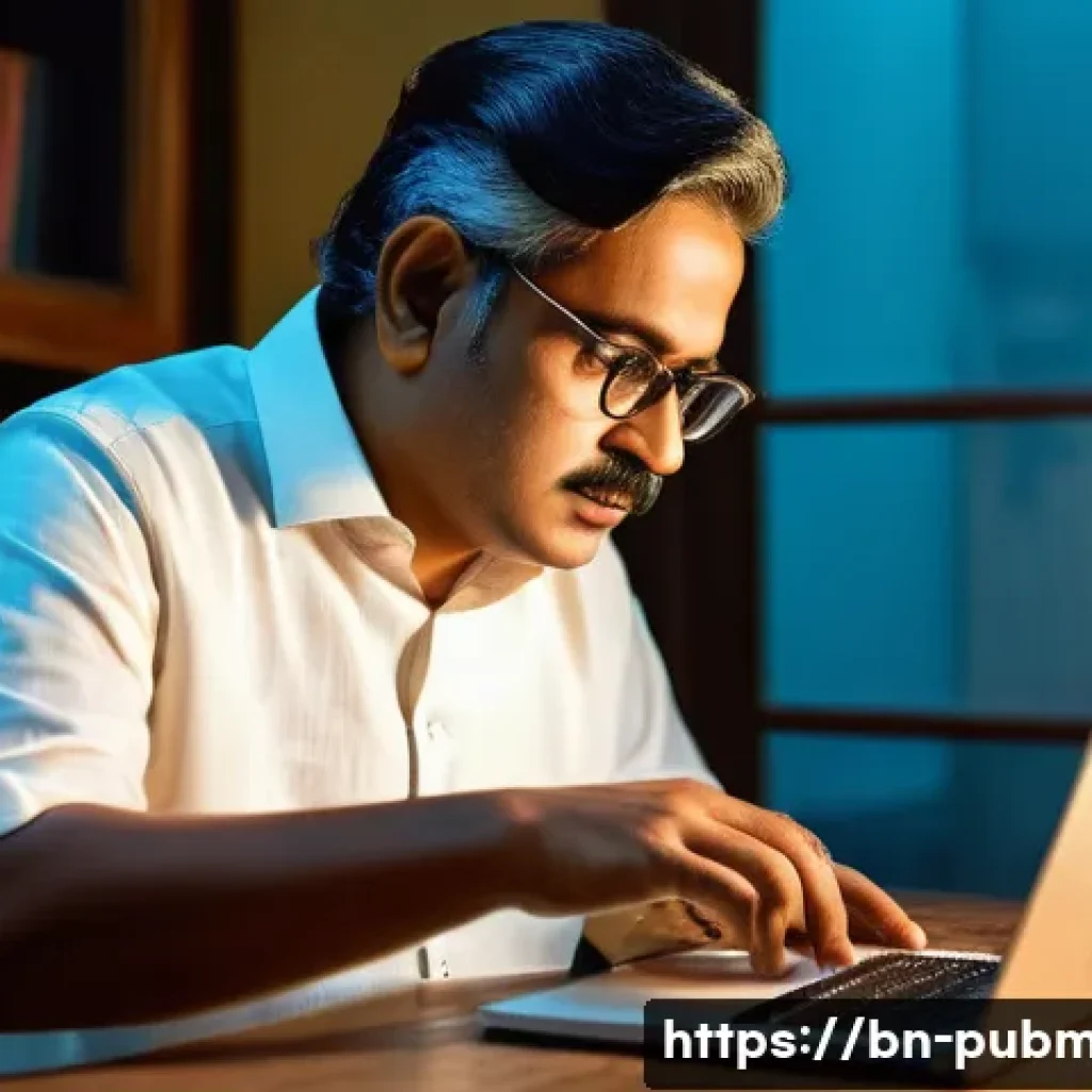 공공관리사 취업 시 추천하는 이력서 작성법 - A professional Bengali man sitting at a tidy wooden desk, carefully crafting a government job resume...