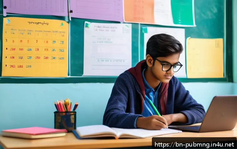 공공관리사 시험을 준비하는 데 도움되는 강의 - A focused Bengali student studying in a clean, well-organized room with a large window showing dayli...
