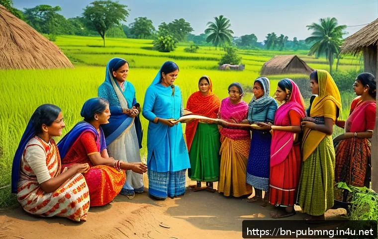 공공관리사와 유사 직업 비교 - A vibrant scene depicting a Bengali social development officer interacting warmly with a diverse gro...