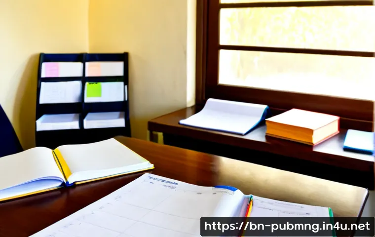 공공관리사 시험 과목별 공부법 - Photorealistic study desk scene for public administration certification exam preparation, Bengali ad...